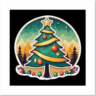 Christmas Tree Drawing Posters and Art